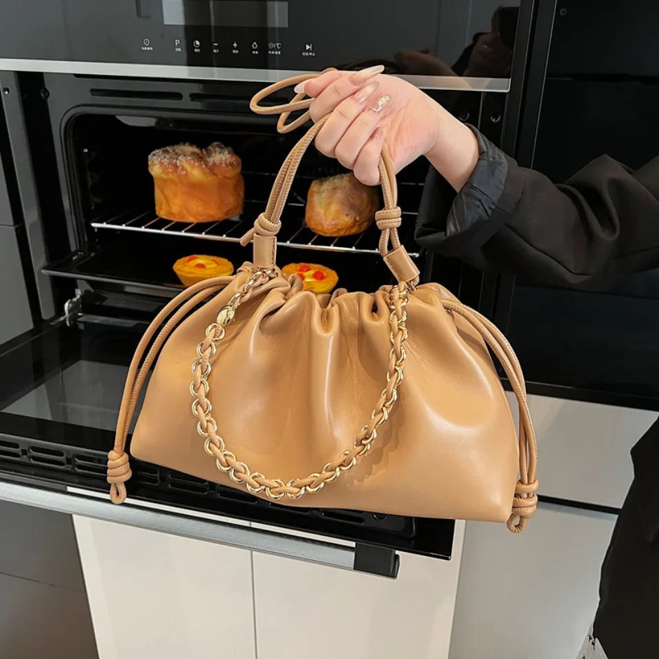Luxury Design Soft PU Leather Dumpling Party Cloud Hobo Shoulder Crossbody Bag Mssza