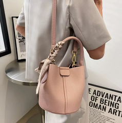 Luxury Design Solid Hasp Bucket PU Leather Crossbody Bags Mssza