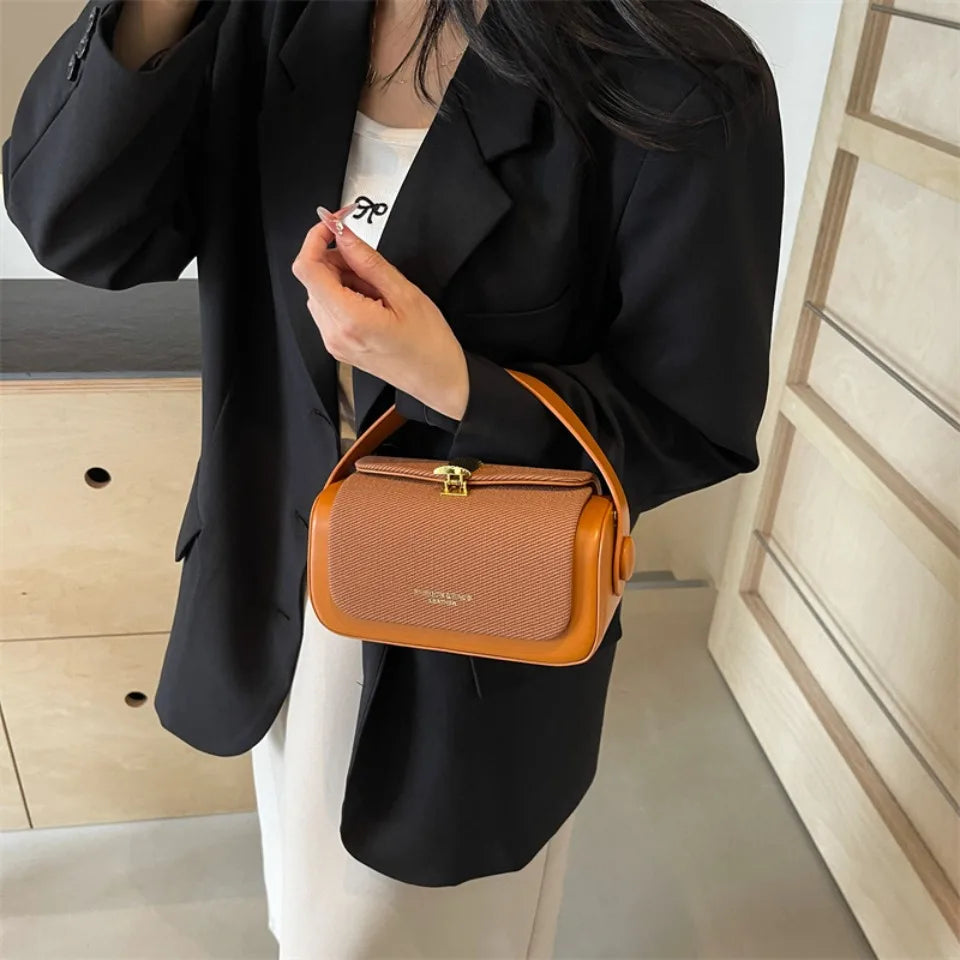 Casual Designer Box Shape Shoulder Satchels Small Tote Mini Square Crossbody Bags Mssza