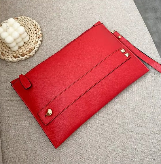 Luxury Designer Clutch PU Leather Evening Envelope Handbag Mssza