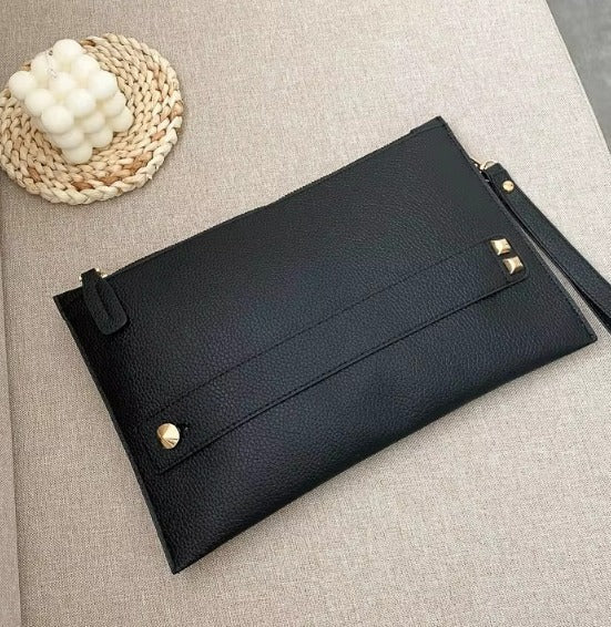 Luxury Designer Clutch PU Leather Evening Envelope Handbag Mssza