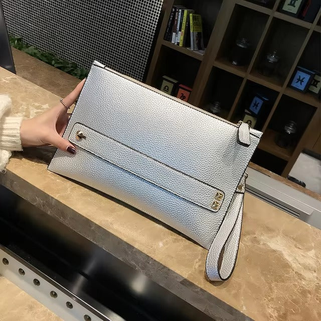 Luxury Designer Clutch PU Leather Evening Envelope Handbag Mssza