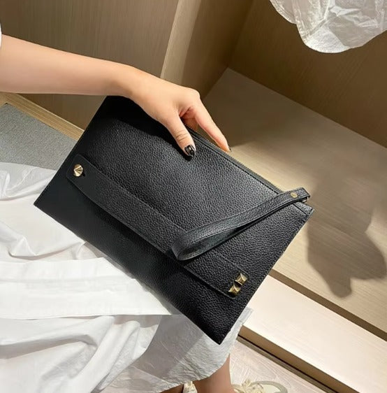 Luxury Designer Clutch PU Leather Evening Envelope Handbag Mssza
