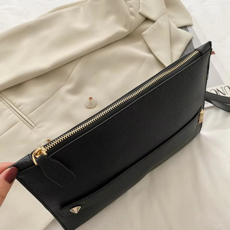 Luxury Designer Clutch PU Leather Evening Envelope Handbag Mssza