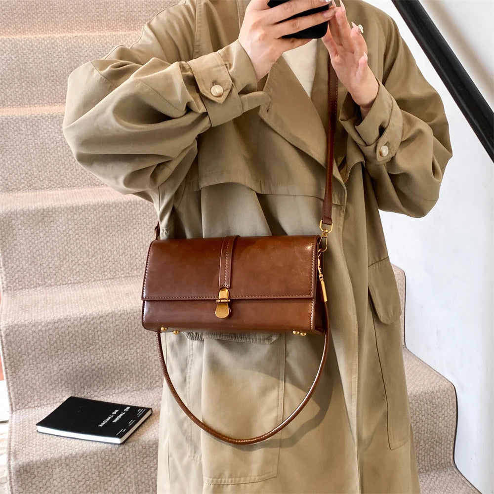 Luxury Designer Flap PU Leather Pure Color Small Square Shoulder Crossbody Messenger Bags Mssza
