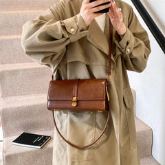 Luxury Designer Flap PU Leather Pure Color Small Square Shoulder Crossbody Messenger Bags Mssza