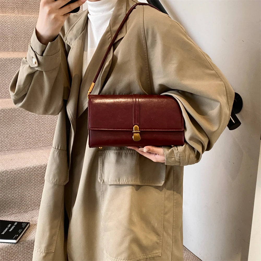 Luxury Designer Flap PU Leather Pure Color Small Square Shoulder Crossbody Messenger Bags Mssza