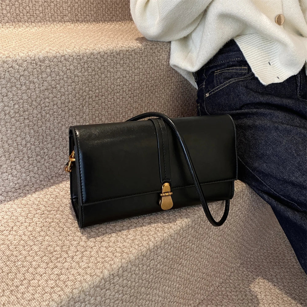 Luxury Designer Flap PU Leather Pure Color Small Square Shoulder Crossbody Messenger Bags Mssza