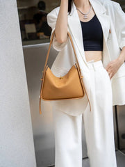 Luxury Designer Head Layer Cowhide Leather Wide Shoulder Strap Large Capacit Shoulder Crossbody Armpit Bag Mssza