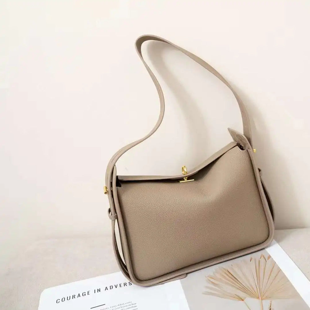 Luxury Designer Head Layer Cowhide Leather Wide Shoulder Strap Large Capacit Shoulder Crossbody Armpit Bag Mssza