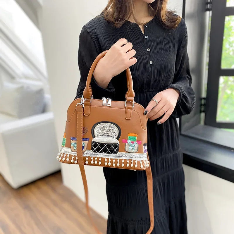 Luxury Designer High Quality Embroidered Fabric Cute Push Shoulder Crossbody Bags Mssza