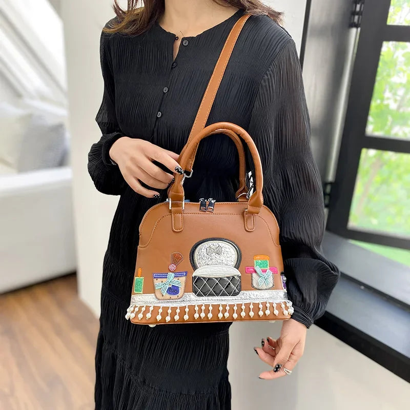 Luxury Designer High Quality Embroidered Fabric Cute Push Shoulder Crossbody Bags Mssza
