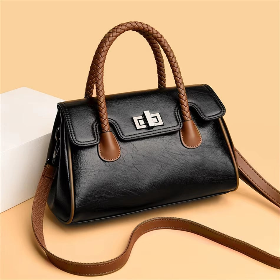 Luxury Designer High Quality Soft Leather Large Capacity Handbag Mssza