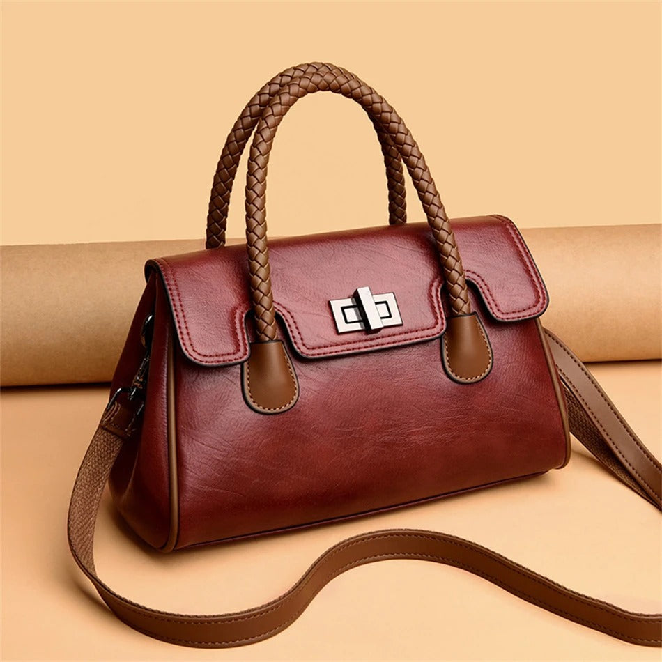 Luxury Designer High Quality Soft Leather Large Capacity Handbag Mssza