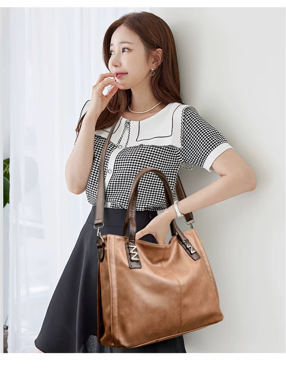 Luxury Designer Large Tote Soft Leather Crossbody Handbags Mssza