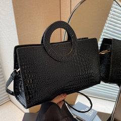 Luxury Designer PU Leather Crocodile Pattern Versatile Shoulder Crossbody Bag Mssza