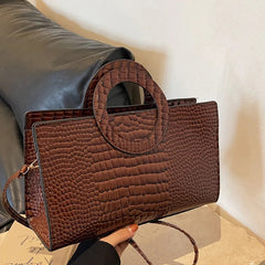 Luxury Designer PU Leather Crocodile Pattern Versatile Shoulder Crossbody Bag Mssza