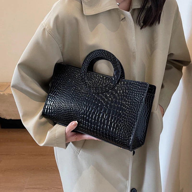 Luxury Designer PU Leather Crocodile Pattern Versatile Shoulder Crossbody Bag Mssza