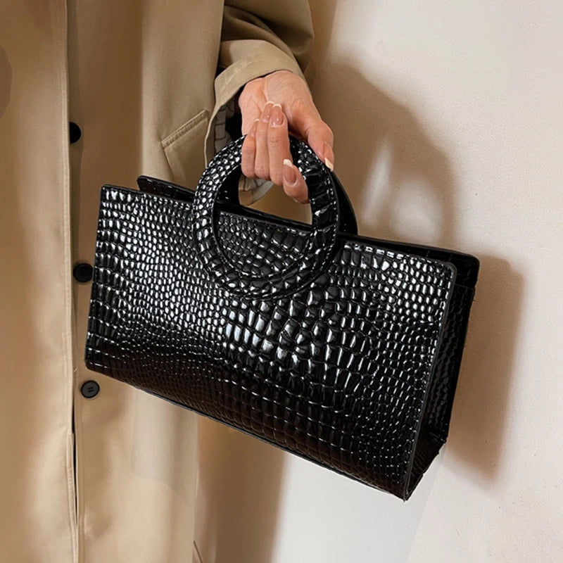 Luxury Designer PU Leather Crocodile Pattern Versatile Shoulder Crossbody Bag Mssza