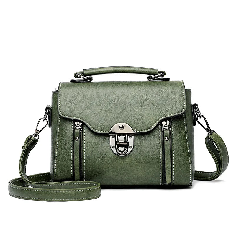 Luxury Designer PU Leather Flap High Quality Small Square Crossbody Shoulder Bag Mssza