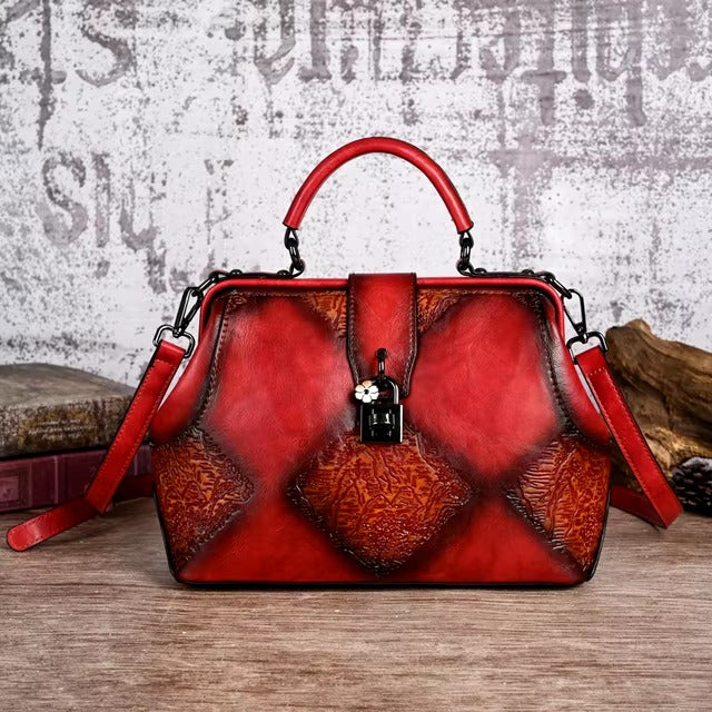Luxury Designer PU Leather Geometric Handbags Mssza