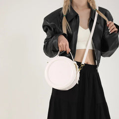 Luxury Designer Polyester High Quality Round Leather Crossbody Shoulder Bags Mssza