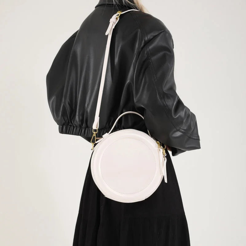 Luxury Designer Polyester High Quality Round Leather Crossbody Shoulder Bags Mssza