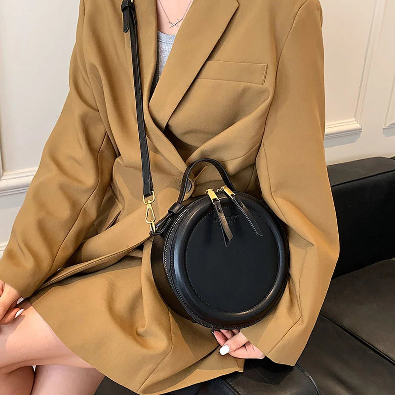 Luxury Designer Polyester High Quality Round Leather Crossbody Shoulder Bags Mssza