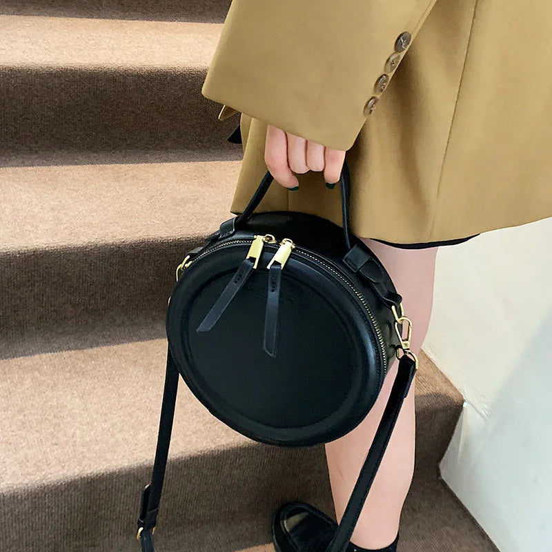 Luxury Designer Polyester High Quality Round Leather Crossbody Shoulder Bags Mssza