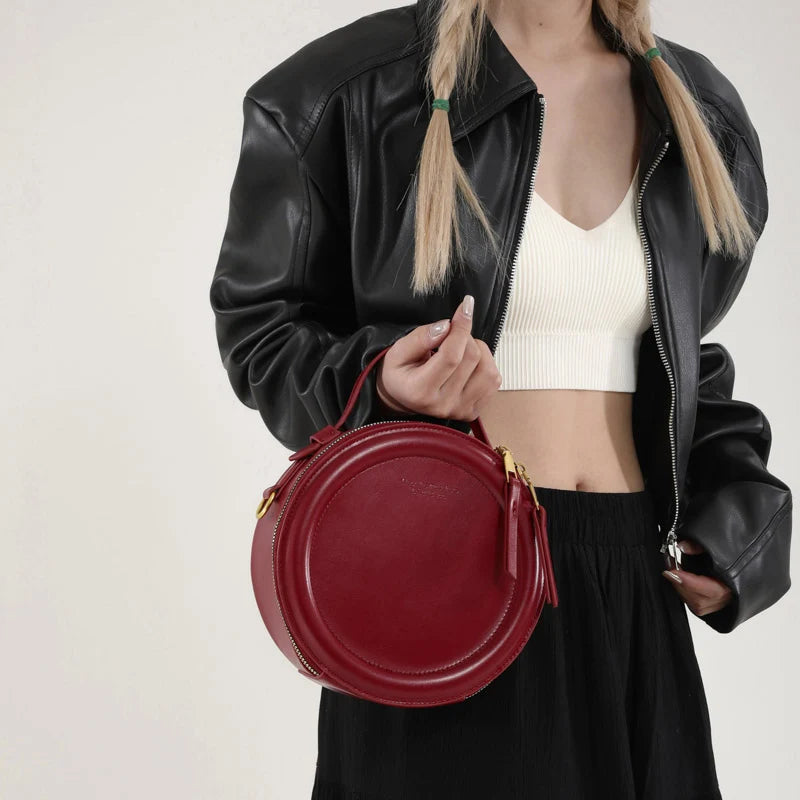 Luxury Designer Polyester High Quality Round Leather Crossbody Shoulder Bags Mssza