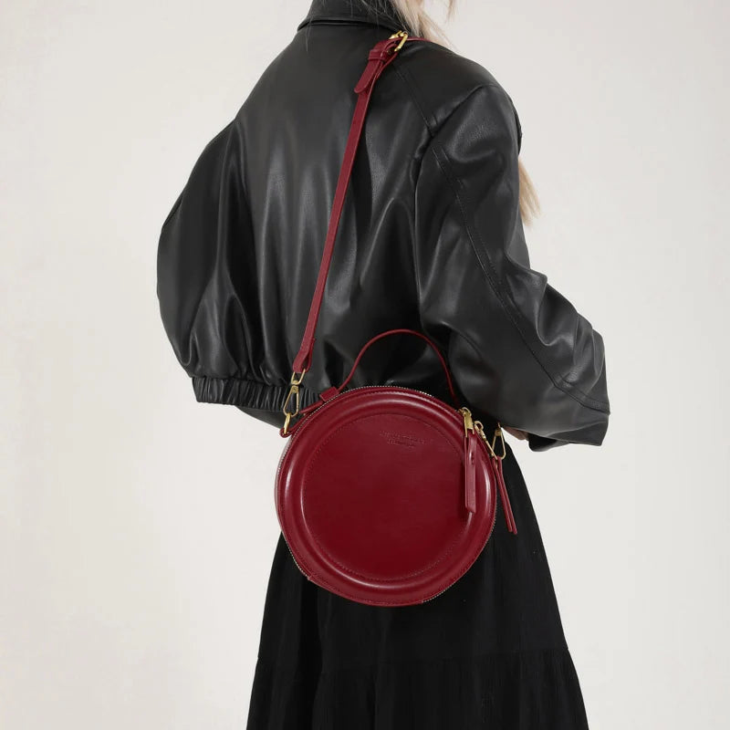 Luxury Designer Polyester High Quality Round Leather Crossbody Shoulder Bags Mssza
