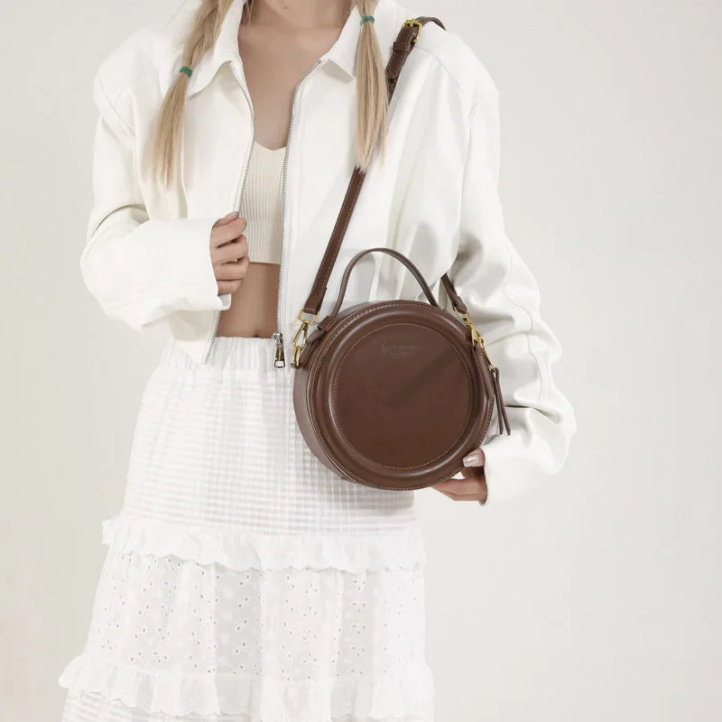 Luxury Designer Polyester High Quality Round Leather Crossbody Shoulder Bags Mssza