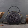 Luxury Designer Rabbit Retro Round Genuine Leather Embossed Shoulder Messenger Handbags Mssza
