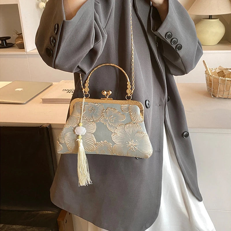 Luxury Designer Retro Small Square Embroidered Shoulder Clutch Crossbody Bags Mssza