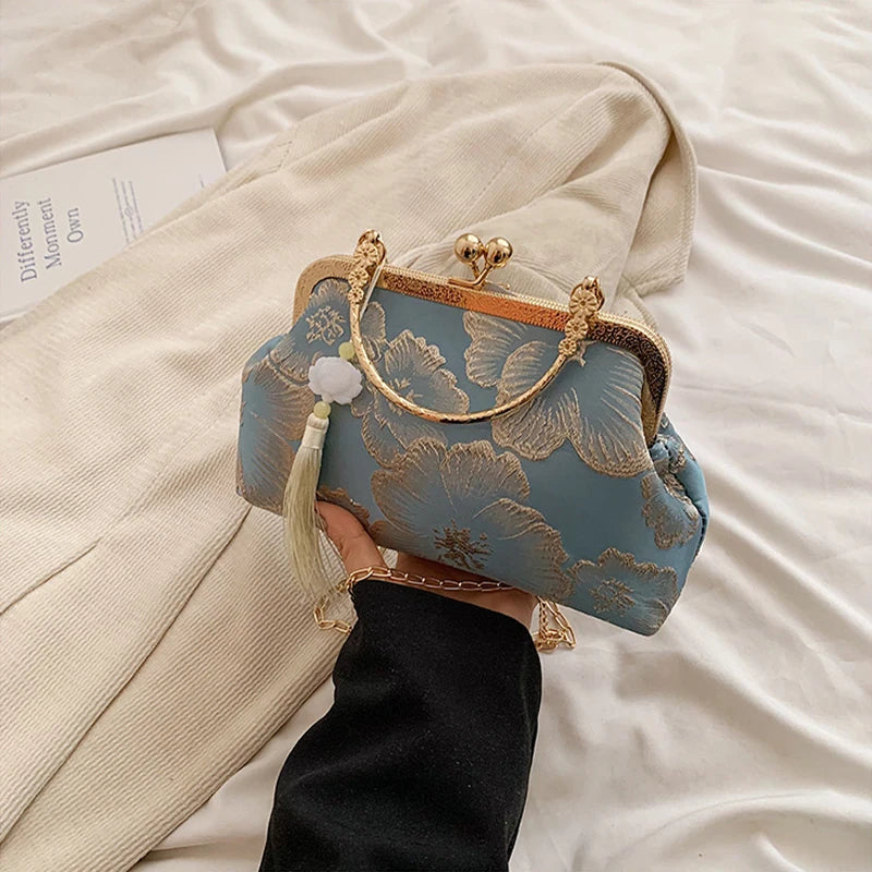 Luxury Designer Retro Small Square Embroidered Shoulder Clutch Crossbody Bags Mssza