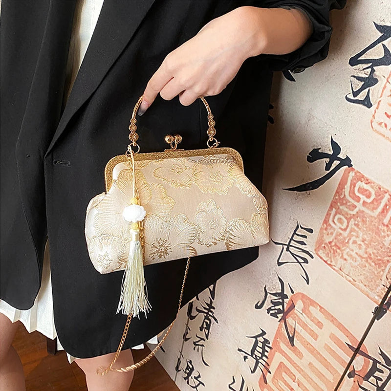 Luxury Designer Retro Small Square Embroidered Shoulder Clutch Crossbody Bags Mssza