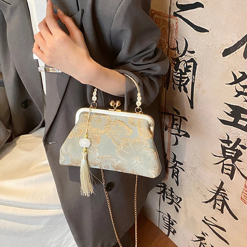 Luxury Designer Retro Small Square Embroidered Shoulder Clutch Crossbody Bags Mssza