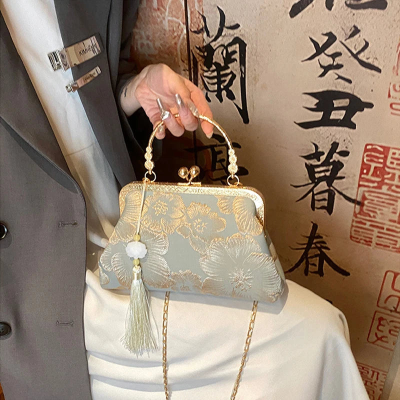 Luxury Designer Retro Small Square Embroidered Shoulder Clutch Crossbody Bags Mssza