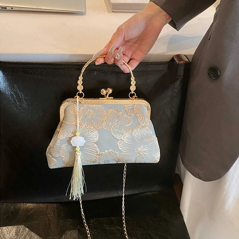 Luxury Designer Retro Small Square Embroidered Shoulder Clutch Crossbody Bags Mssza