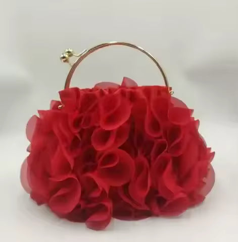 Luxury Designer Satin Floral Bride Wedding Party Evening Clutch Bag Mssza