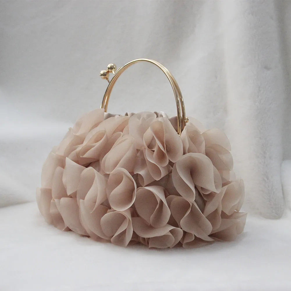 Luxury Designer Satin Floral Bride Wedding Party Evening Clutch Bag Mssza