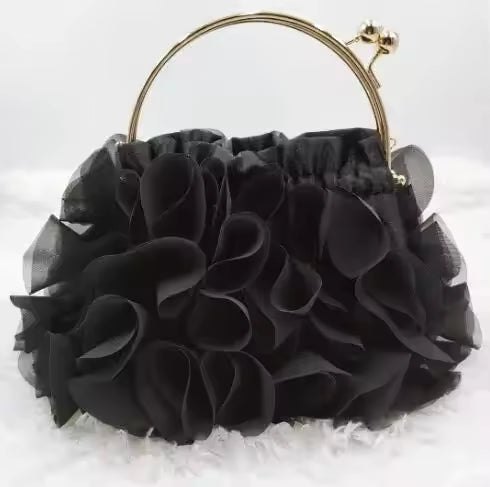 Luxury Designer Satin Floral Bride Wedding Party Evening Clutch Bag Mssza