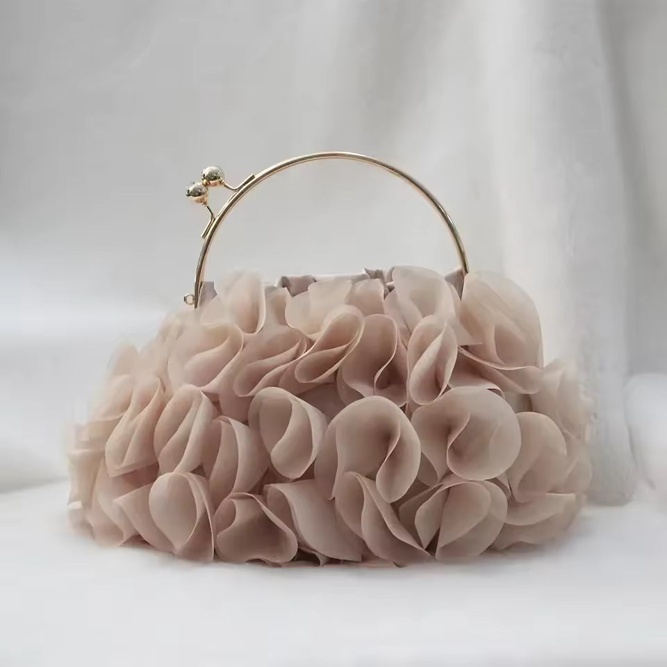 Luxury Designer Satin Floral Bride Wedding Party Evening Clutch Bag Mssza