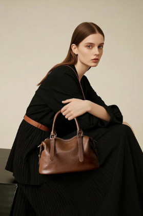 Luxury Designer Slouchy Satchel Work Cowhide Genuine Leather Handbags Shoulder Crossbody Bags Mssza