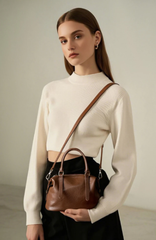 Luxury Designer Slouchy Satchel Work Cowhide Genuine Leather Handbags Shoulder Crossbody Bags Mssza
