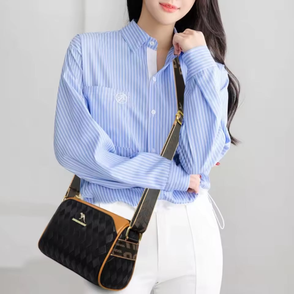 Luxury Designer Soft Pu Leather 3 Layers Sac Shoulder Purses Handbag Mssza