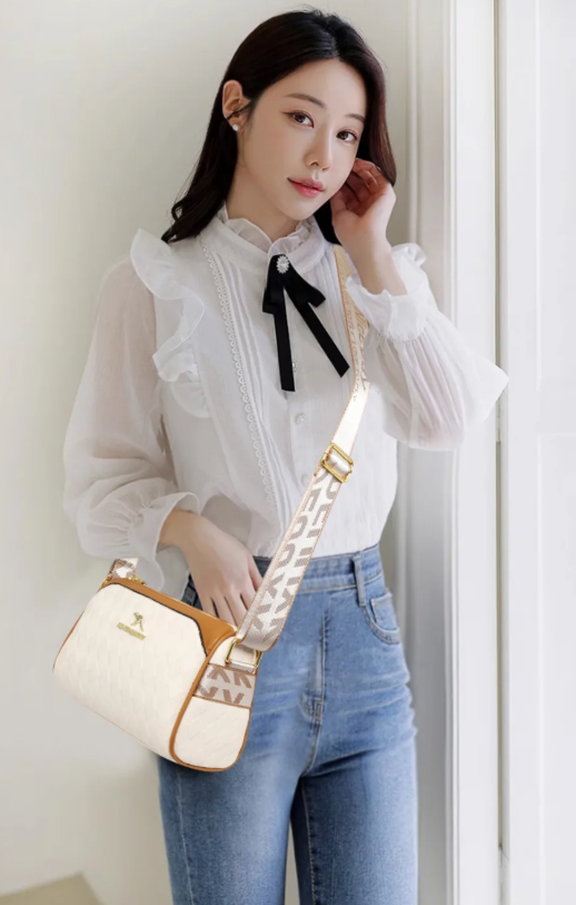 Luxury Designer Soft Pu Leather 3 Layers Sac Shoulder Purses Handbag Mssza