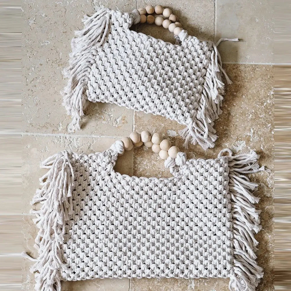 Luxury Designer Tote Bags Large Capacity Knitting Tassel Beading Decorate Handbag Mssza