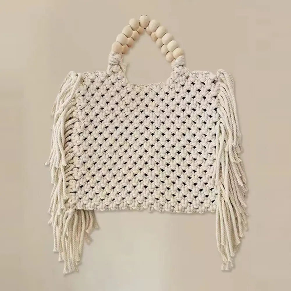 Luxury Designer Tote Bags Large Capacity Knitting Tassel Beading Decorate Handbag Mssza