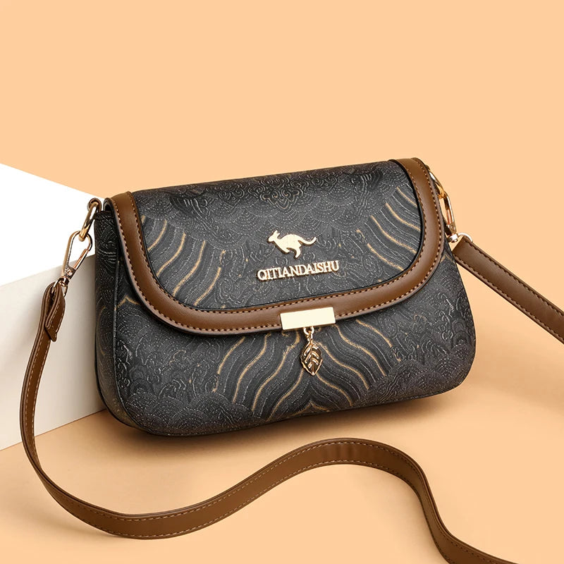 Luxury Designer Trend Embroidered High Quality Soft Leather Shoulder Crossbody Bags Mssza